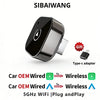 Frascora Wireless CarPlay Adapter for Apple iPhone & Android Auto 2 in 1.